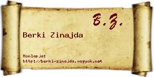 Berki Zinajda névjegykártya